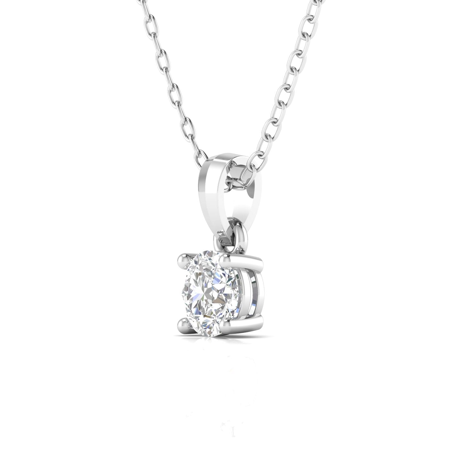 1 Carat Round Cut Solitaire Diamond Pendant