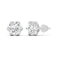 4 Carats Each Round Diamonds 6-prongs Setting Studs Earrings