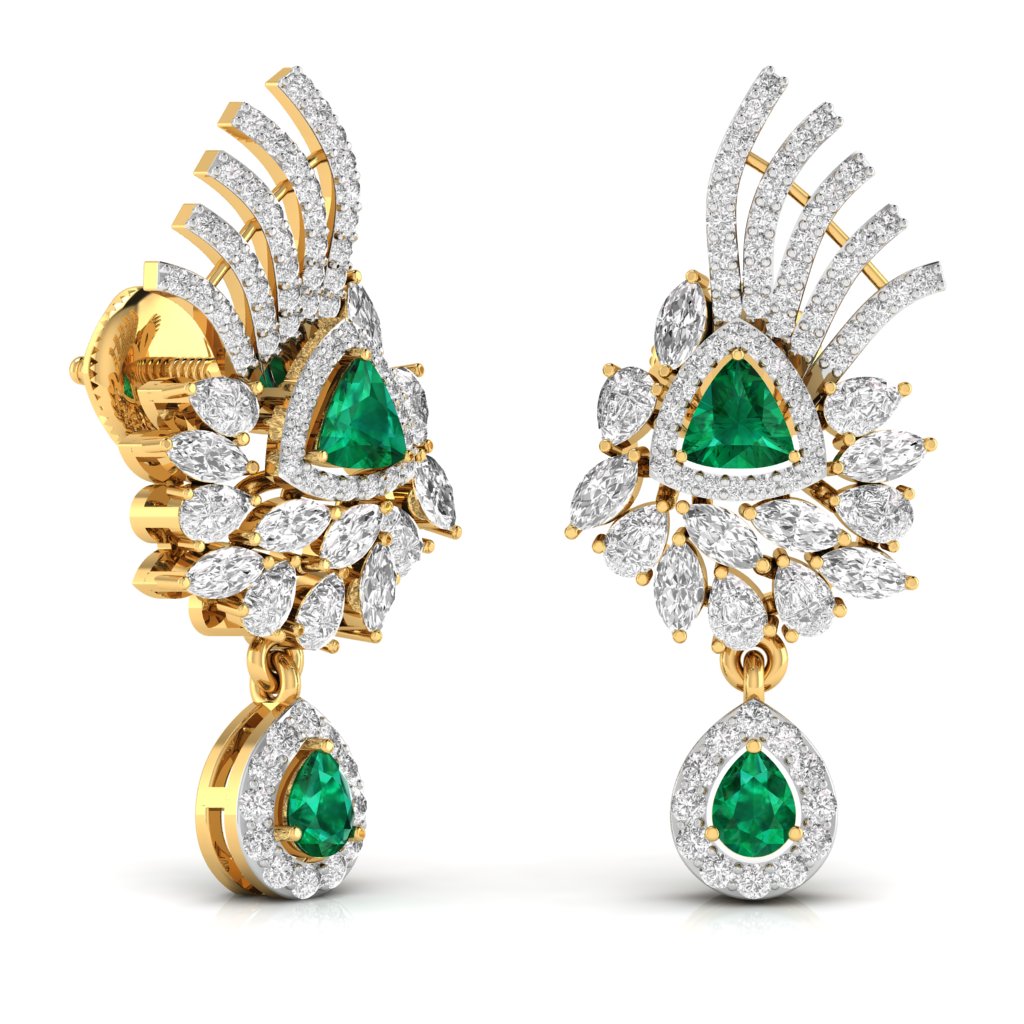 Coloured, Fancy Shape & Round Shape Diamonds Earring