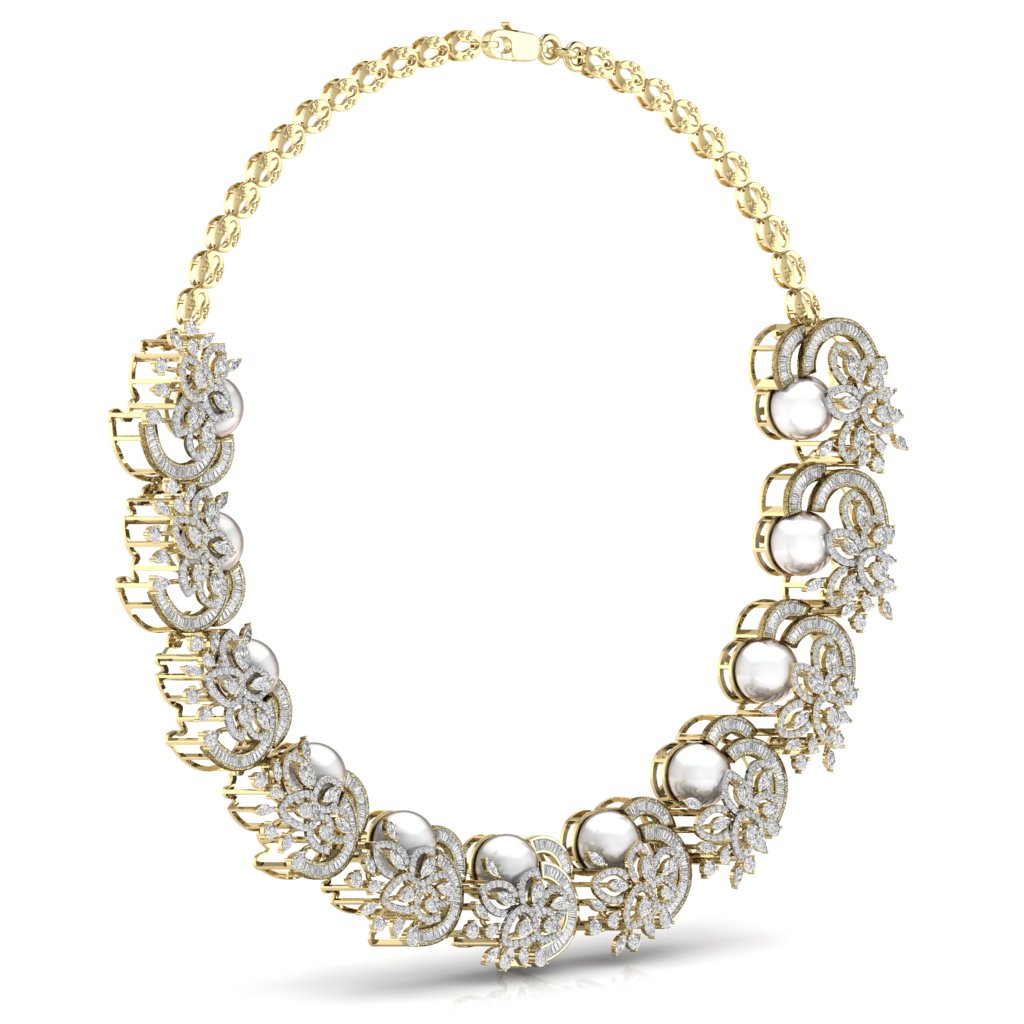 Party Wear Fancy & Round Diamonds Necklace