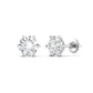 2.13 Carats Each Round Diamonds 6-prongs Setting Studs Earrings