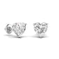 2.5 Carats Each Heart Shape Solitaire Diamond Three Prong Martini Setting Studs Earring