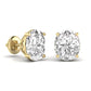 1.5 Carats Each Oval Shape Solitaire Diamond Four Prong Setting Studs Earring