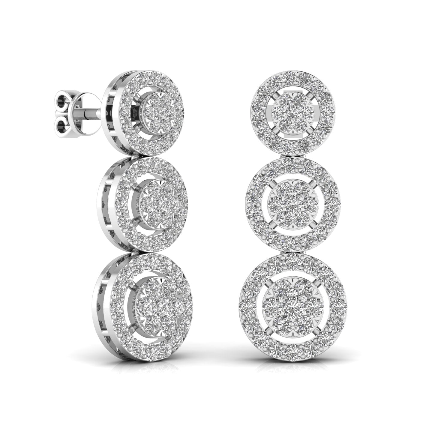 Round Cut Diamonds Drop Earring