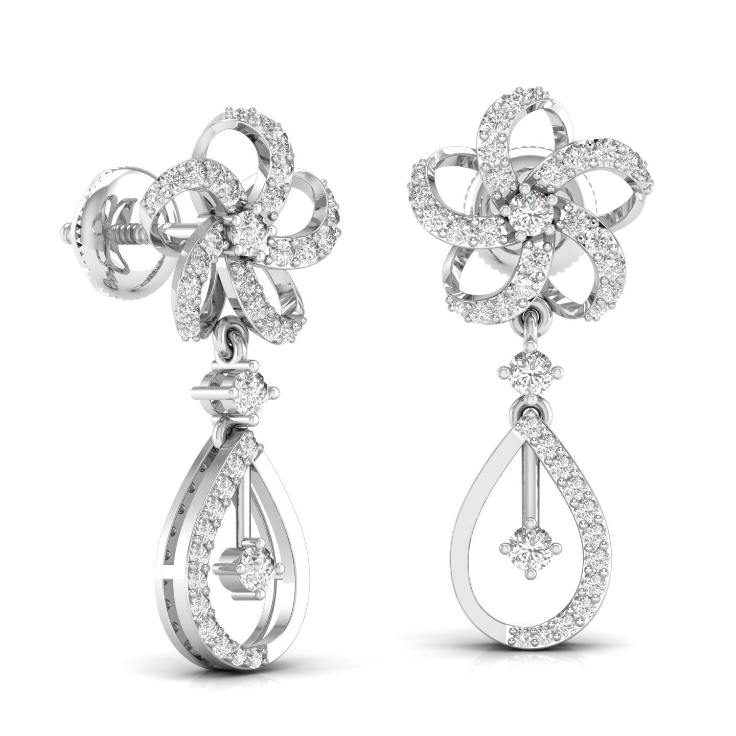 Round Cut Diamonds Dangler Earring