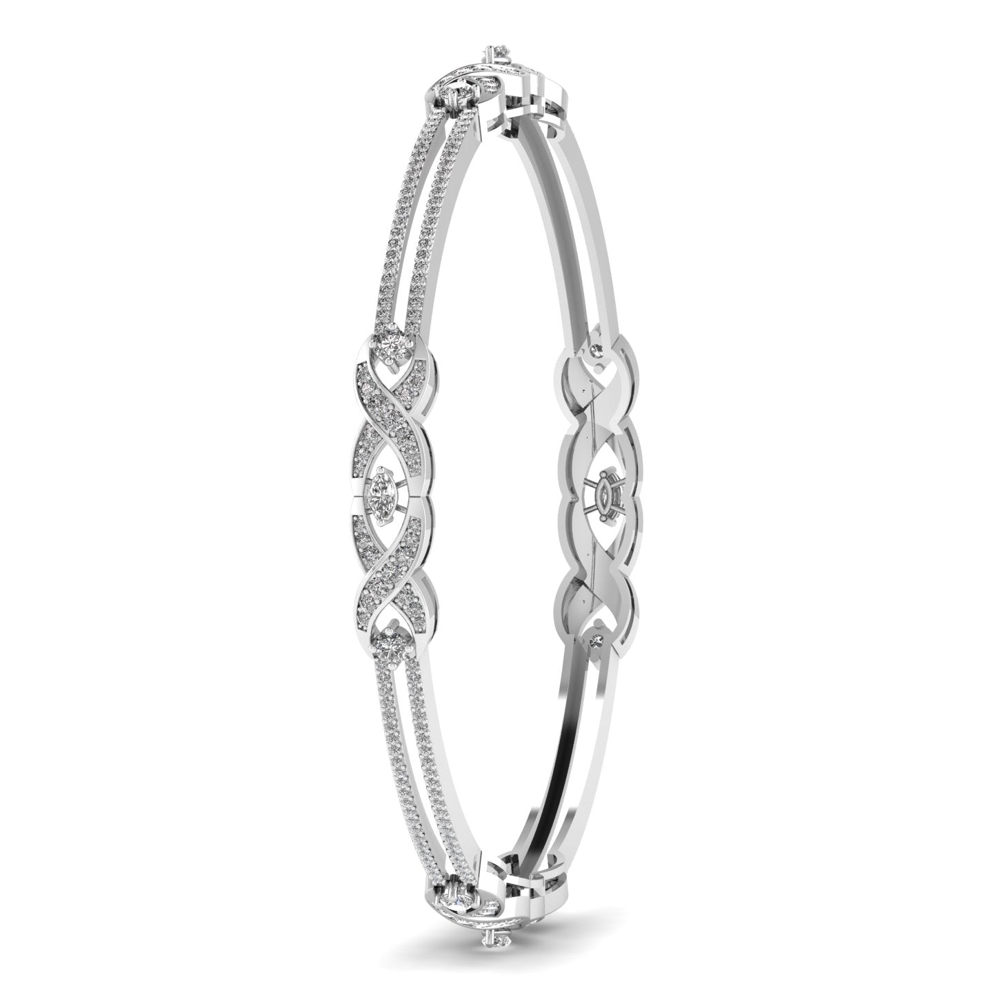 Pear Shape & Round Cut Diamonds Bracelet