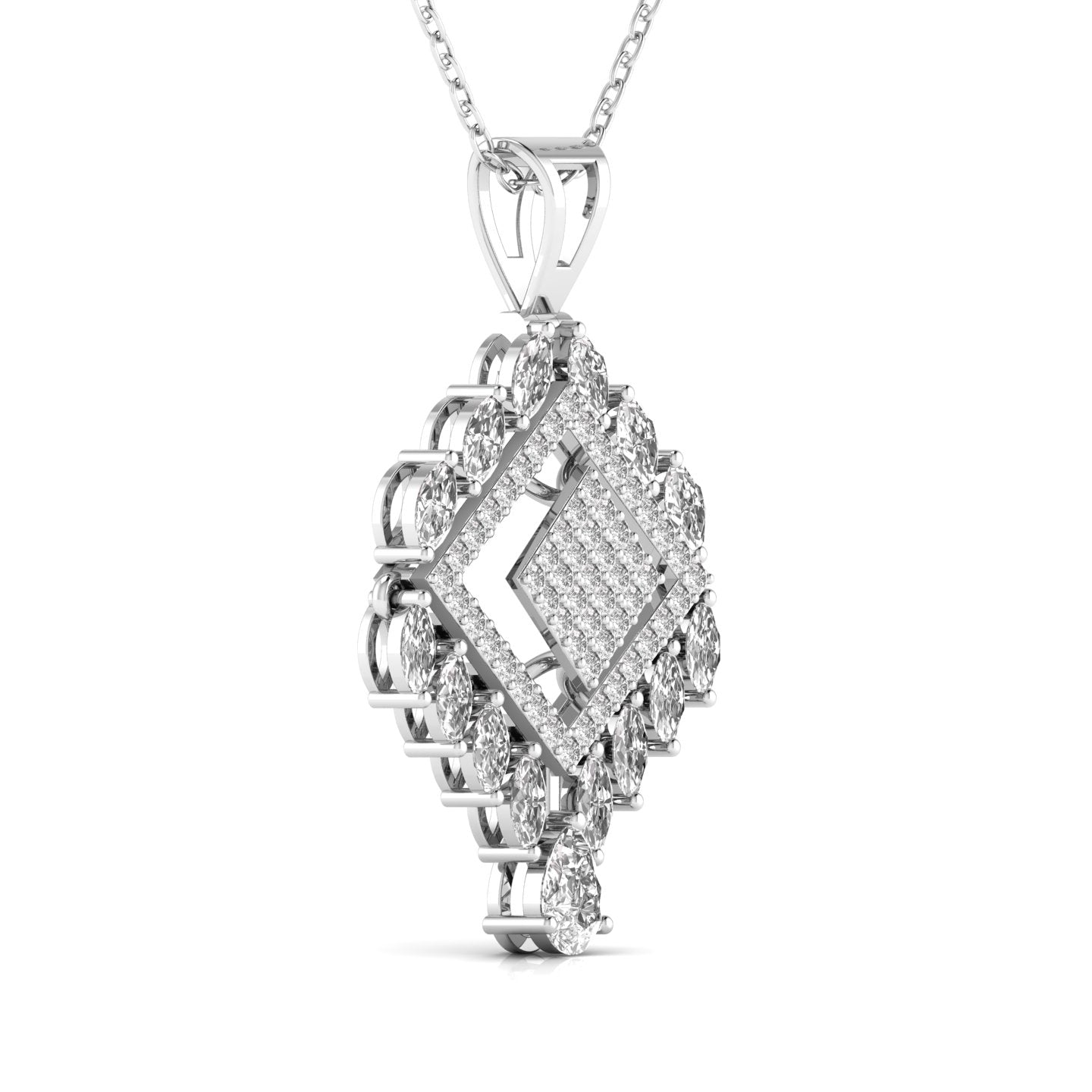 Pear, Marquise & Round Cut Diamonds Pendant For Her