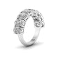 Oval Diamond Channel Setting Half Eternal Ring