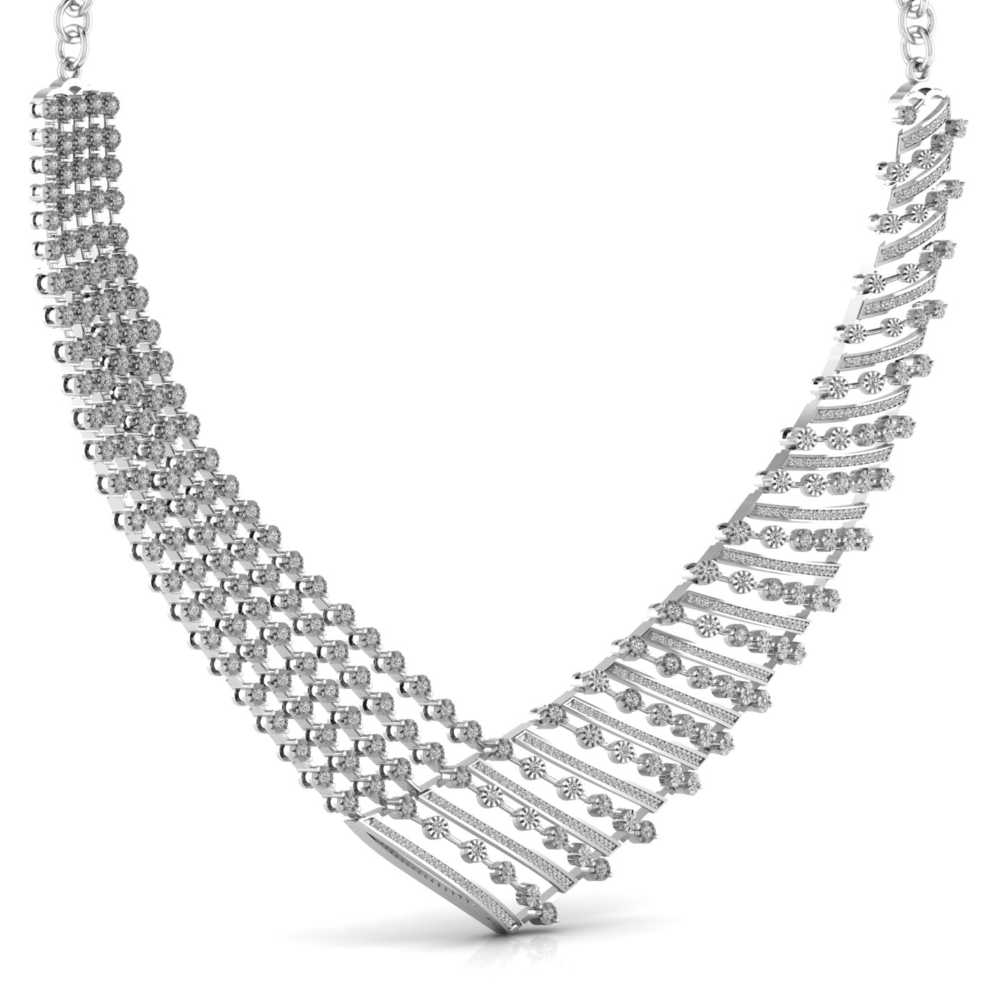 Multi Layered Diamond Necklace