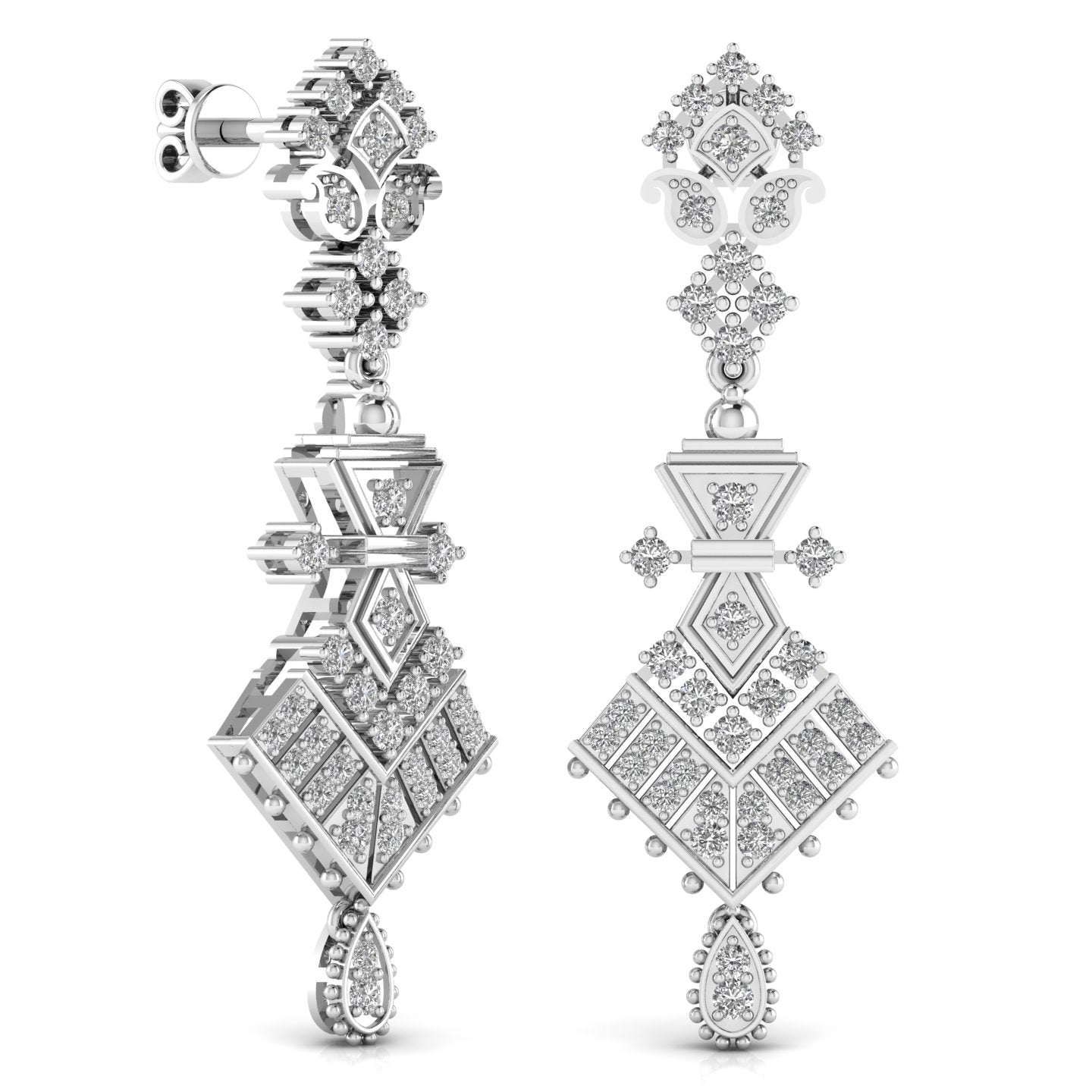 Royal Style Round Cut Diamond Dangler Earring