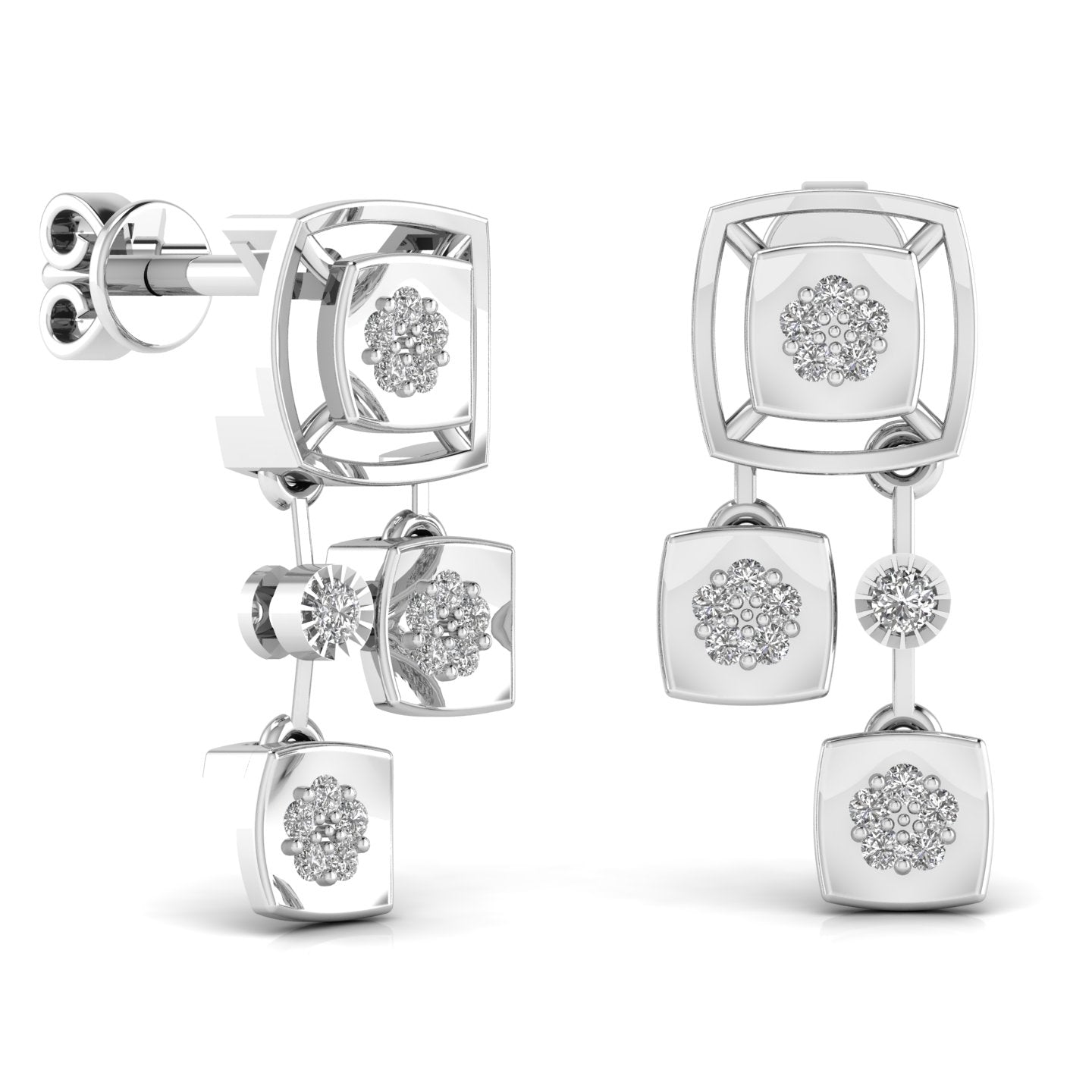 Two Tiered Diamond Earring