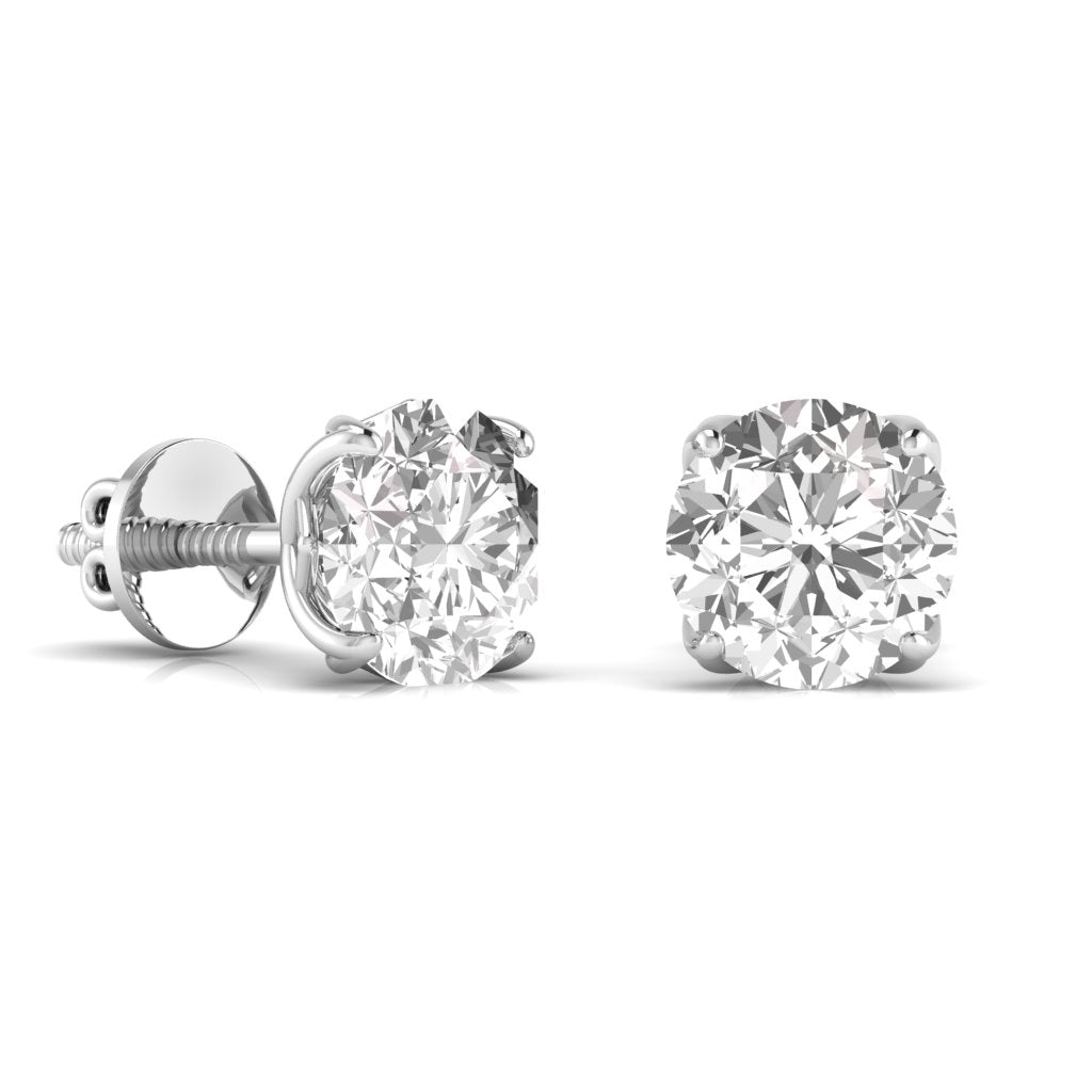 2.5 Carat Double Prong Setting Round Shape Studs Earring