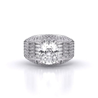 Buy Solitaire Cushion Cut Diamond Ring for Men from Ivana Jewels Best lab grown diamond jewellery brand