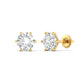 2.13 Carats Each Round Diamonds 6-prongs Setting Studs Earrings