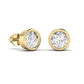 1.5 Carats Each Round Solitaire Diamond Bezel Setting Studs Earring