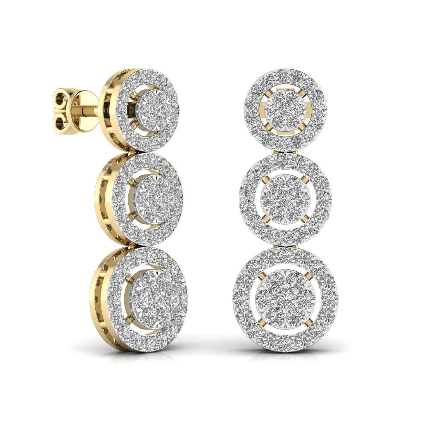 Round Cut Diamonds Drop Earring