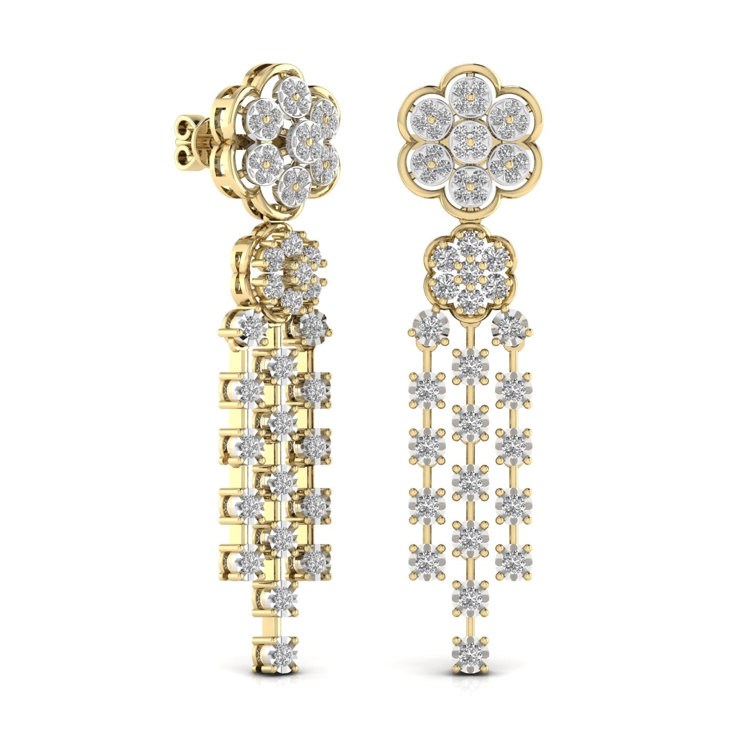 Round Cut Diamonds Dangler Earring