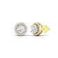 1 Carat Each Round Diamonds Halo Studs Earring