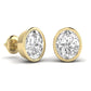 2.5 Carats Each Oval Shape Solitaire Diamond Bezel Setting Studs Earring