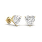 2 Carats Each Heart Shape Solitaire Diamond Three Prong Martini Setting Studs Earring