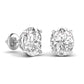 2.5 Carats Each Oval Shape Solitaire Diamond Four Prong Setting Studs Earring