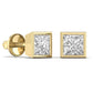 2.5 Carat Each Princess Shape Solitaire Diamond Bezel Setting Studs Earring