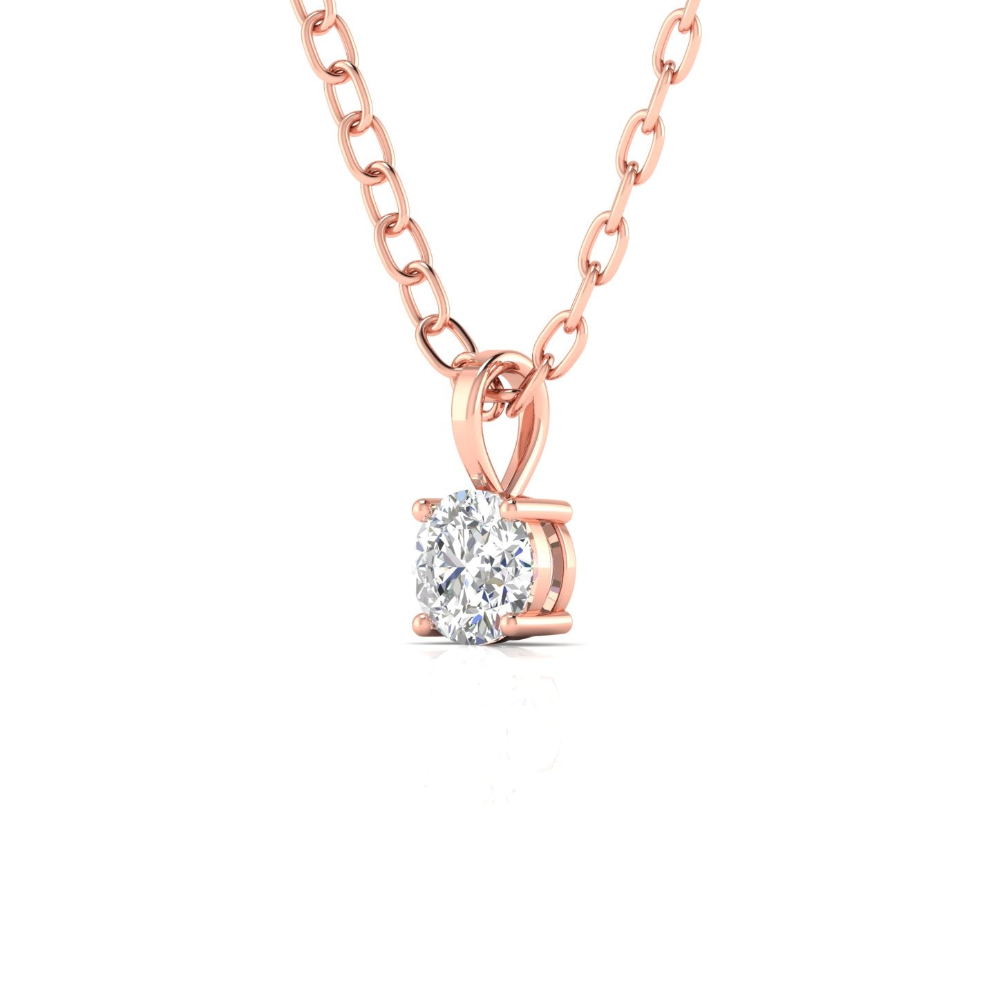 2 Carat Round Cut Solitaire Diamond Chain Pendant