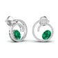 OVAL Coloured Stone & Round Diamond Earring