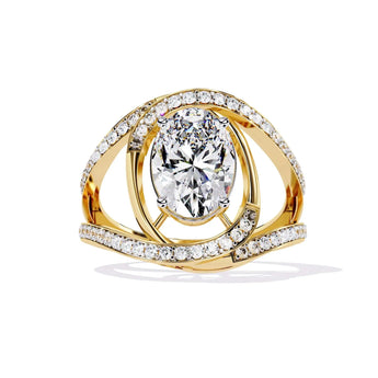 Buy Split Oval Diamond Cocktail Ring at Ivana Jewels Best lab grown diamond jewellery brand