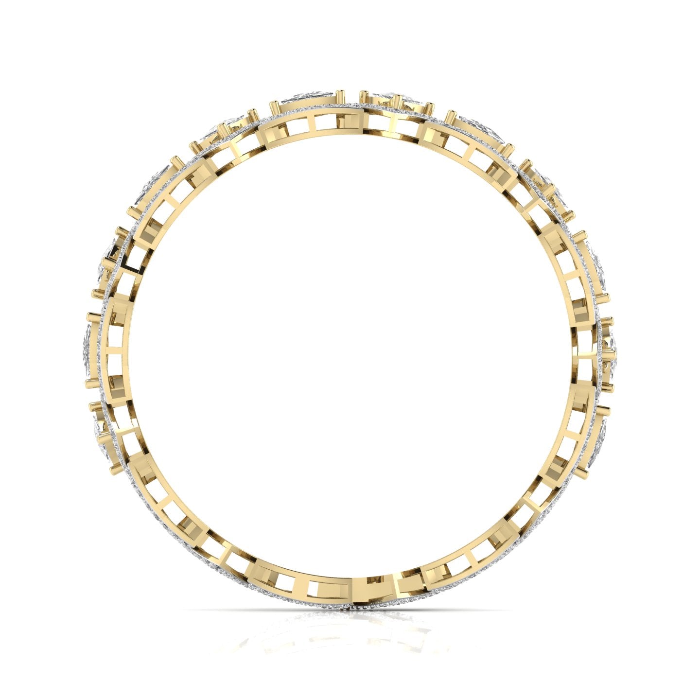 7.2 Carat Trillion Shape Diamonds & Round Cut Side Diamonds Bracelet