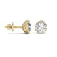 3 Carat Solitaire Round Diamond 9 Prongs Setting Studs Earring