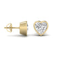 3 Carats Each Heart Shape Solitaire Diamond Three Bezel Setting Studs Earring