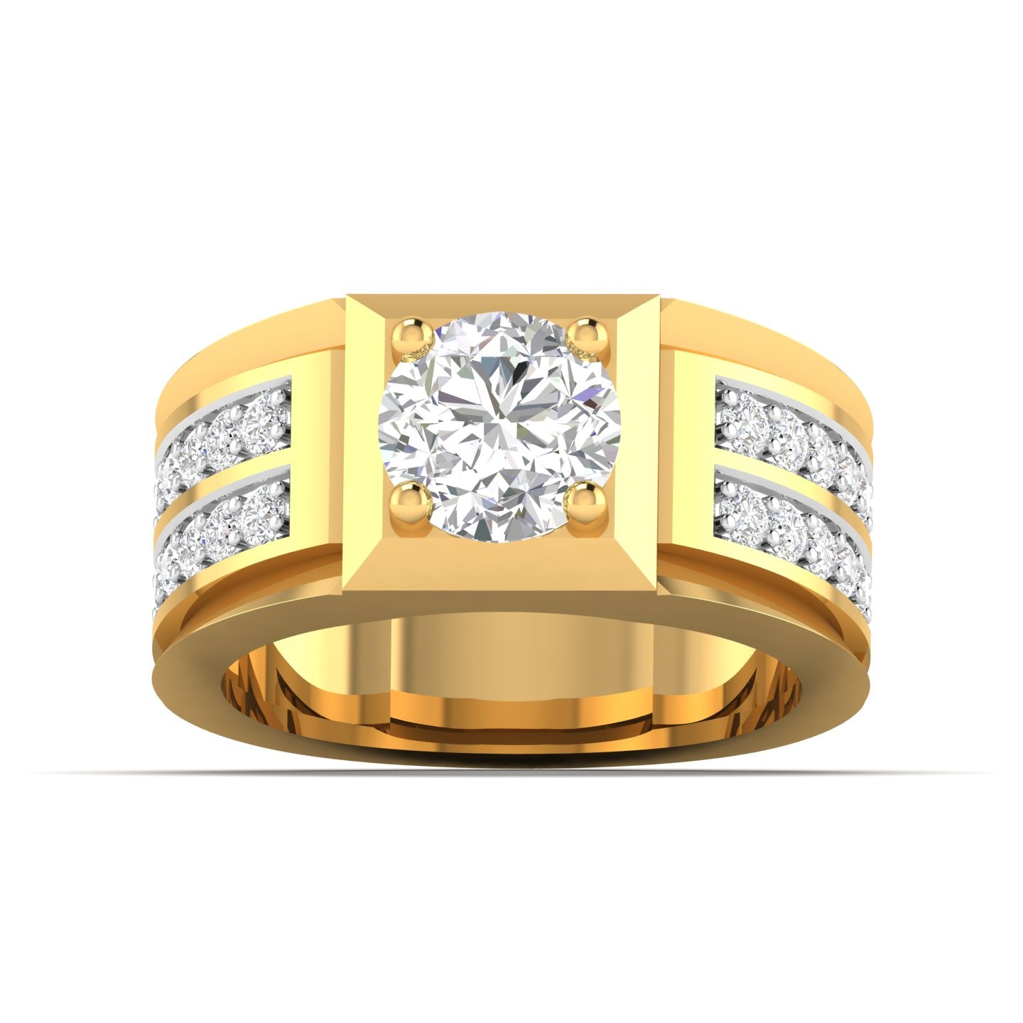 1.53 Carat Round Cut Diamond Square Silhouette