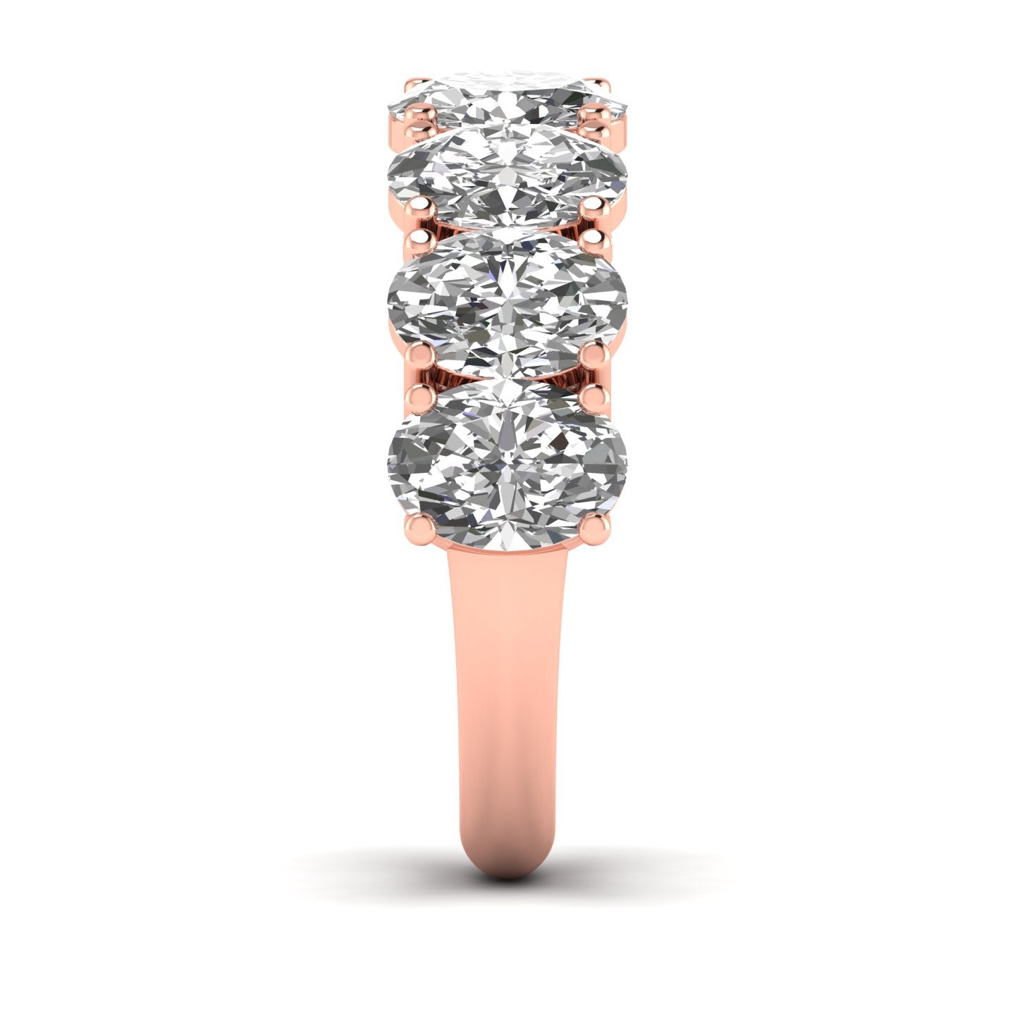 Oval Diamond Channel Setting Half Eternal Ring