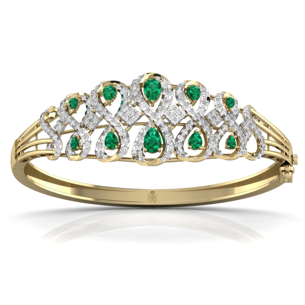 Green Pear Shape Diamond Bracelet For Her