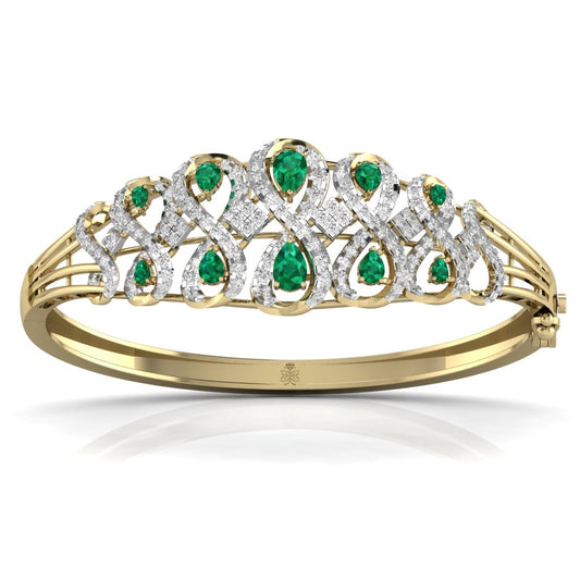 Green Pear Shape Diamond Bracelet For Her