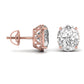 2.5 Carats Each Oval Shape Solitaire Diamond Four Prong Basket Setting Studs Earring