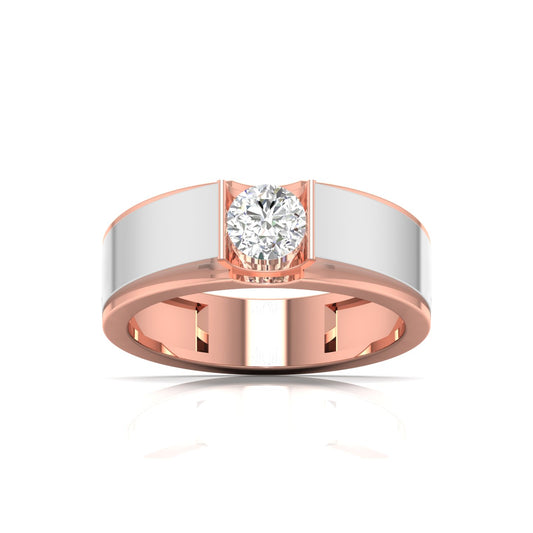 Luxurious Dual-Tone Wedding Ring with Diamond Center