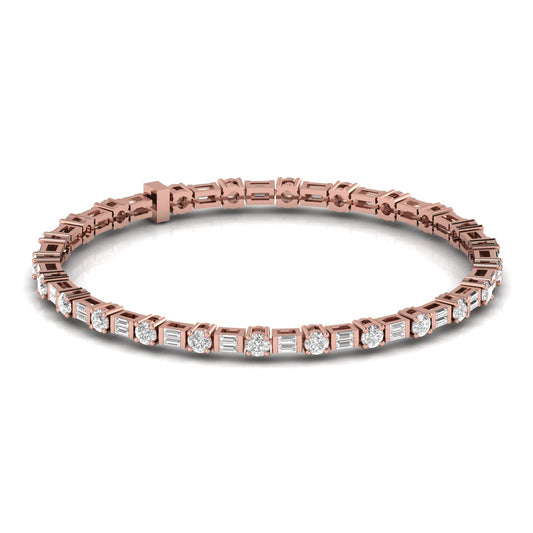 Baguette & Round Shape Diamonds Bangle