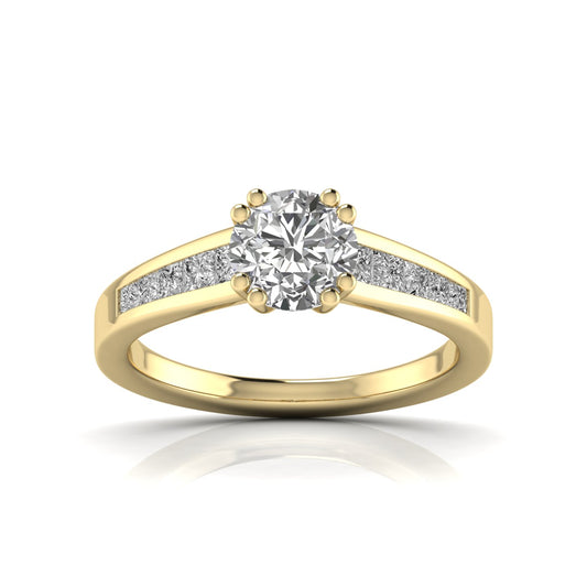 Solitaire With Side Diamond Ring