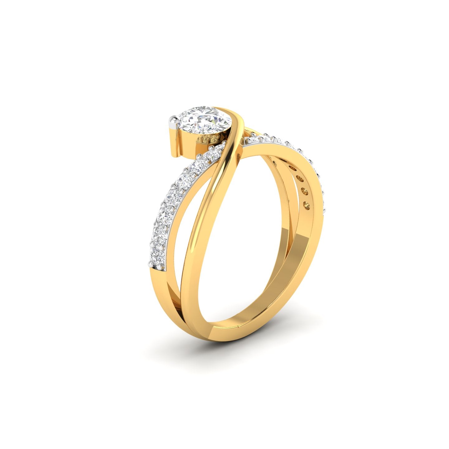 Elegant Solitaire Diamond Ring with Twisted Band