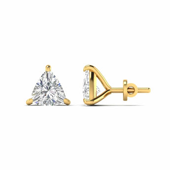 Buy 80 Pointers Trillion Cut Diamond Stud Earring from Ivana Jewels Best lab grown diamond jewellery brand
