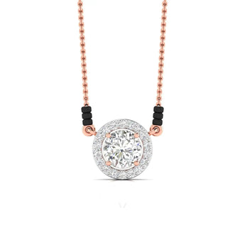 Buy 80 Pointers Round Cut Diamond Mangalsutra Online | Ivana Jewels Best lab grown diamond jewellery brand