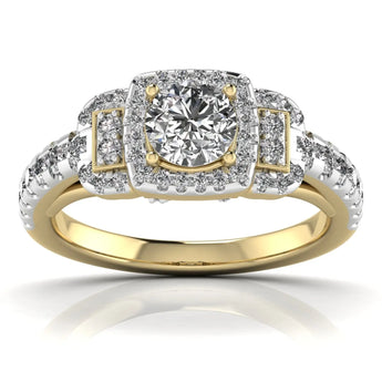 Buy Round Step Diamond Engagement Ring from Ivana Jewels Best lab grown diamond jewellery brand