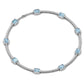 Aquablue Gem Stones & Diamond Tennis Necklace