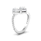 Pear & Emerald Cut Solitaire Diamonds Twisted Ring