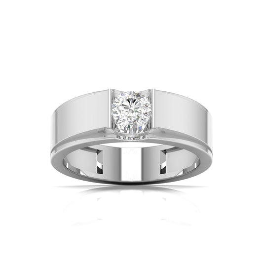 Luxurious Dual-Tone Wedding Ring with Diamond Center