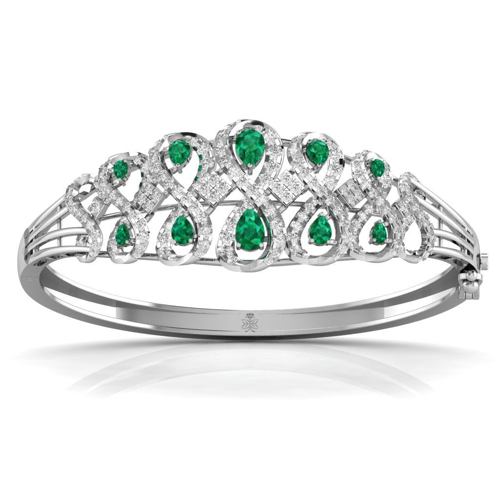 Green Pear Shape Diamond Bracelet For Her