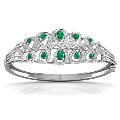 Green Pear Shape Diamond Bracelet For Her