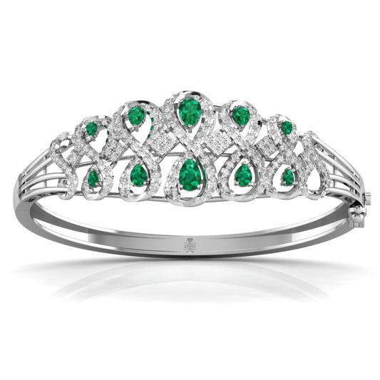 Green Pear Shape Diamond Bracelet For Her